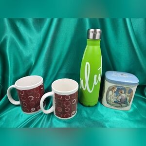 🍶🍺Bosa Foods Insulated Bottle, England Tin & 2 Patterned Mugs Set